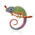 Green Gold Tone Lizard Crystal Four Designs Metal Brooch Pin view 1