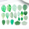 Assorted Green Glass Leaf Charms in Multiple Shapes and Finishes view 1