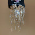Gold And Silver Crystal Arc Fringe Stud Earrings Jewelry Accessory view 9