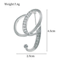 Silver Tone Initial Letter Crystal Twenty-Six Designs Metal Brooch Pin view 12