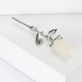 Rose Bud Stem Brooch Enamel Flower Metal Lapel Pin view 3