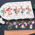 Nine-Style Santa Snowman Reindeer and Tree Holiday Keychain Collection view 2