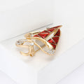 Gold Tone Enamel Sailboat Brooch Rhinestone Wave Accent Pin view 3