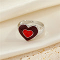 Gold Tone Enamel Heart and Yin Yang Adjustable Rings in Five Designs view 7