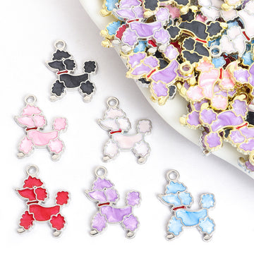 Enamel Poodle Charms in Six Colors and Two Metal Tones