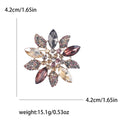 Crystal Flower Brooch Marquise Rhinestone Leaf Burst Pin view 5