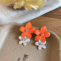 Bright Floral Crystal Stud Earrings in Five Colors view 6