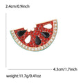 Rhinestone Watermelon Slice Brooch in Pink and Red view 7