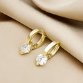 Clear CZ Huggie Hoop Earrings Gold Or Silver Metal view 4