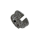 Silver Open Cuff Hexagon Crystal Mesh Rhinestone Bracelet view 5