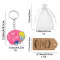 I Love School Wooden Keychain with Books and Backpack Design view 2