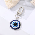 Gold and Silver Tone Round Blue Evil Eye Clip Keychains in Two Sizes view 9