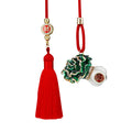 Jeweled Dolphin Car Hangers in Pink Red Blue and Purple with Red Tassels view 5