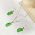 Green Pickle Earrings, Necklace and Coordinated Jewelry Set view 1