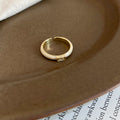 Enamel Open Band Ring Rectangular Zircon Pink White view 7