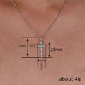 Silver Tone Pavé CZ Cross Pendant Necklace Delicate Chain view 4