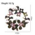 Olive Branch Wreath Crystal Metal Brooch Pin for Jackets and Lapels view 2