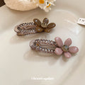Brown Translucent Flower Crystal Hair Clip With Unlisted Pink Version view 4