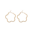 Flower Outline Hoop Earrings in Gold Red and Silver view 5