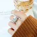 Irregular Sculptural Open Pearl Ring Gold Or Steel Finish view 6