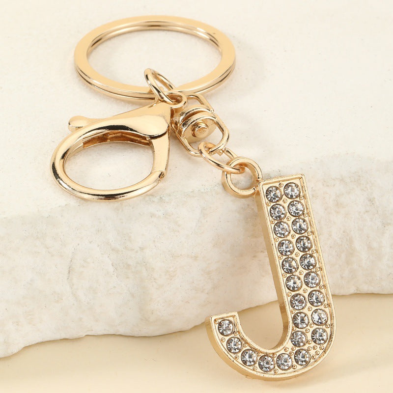 Fashion 26 Letter Metal Keychain Initial Bag Charm Personalized Accessory