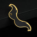 Black Enamel Mustache Charm Pendant Silver-Tone Gold-Tone view 3