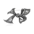 Rhinestone Bow Brooch Black Multicolor Crystal Alloy Pin view 1