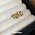 Polished Teardrop Stud Earrings In Gold And Silver view 3