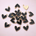 Beaded Edge Enamel Heart Charms in Eleven Color Options view 11