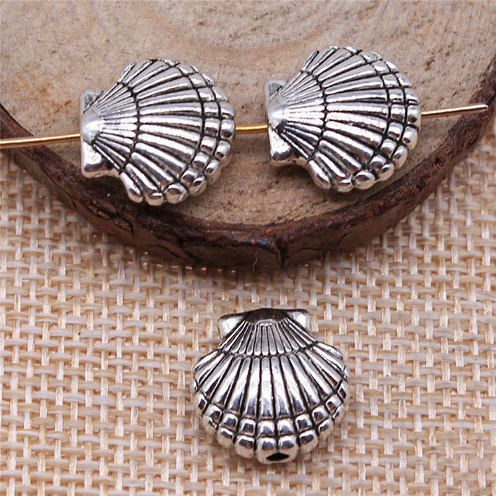 14x14mm 3.5g Antique Silver Zinc Alloy Shell Loose Metal Beads for DIY Bracelet Jewelry Making