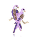 Pair of Enamel Parrots Brooch in Three Bright Colorways view 5