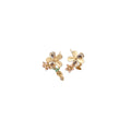 Gold Cats Eye Flower Bracelet Crystal Stud Earrings view 5