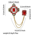 Baroque Double Chain Brooch With Pearl and Rectangular Jewels view 6