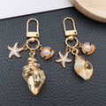Gold Tone Shell Starfish and Pearl-Look Clasp Charms for Accessory Making view 4