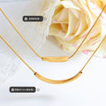 Gold Steel Arc And Irregular Bar Pendant Snake Necklaces view 2