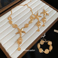 Metal Starfish Shell Necklace Bracelet Earrings Gold Silver view 3
