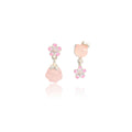 Asymmetric Yellow Cat Head And Paw Flower Drop Studs view 5