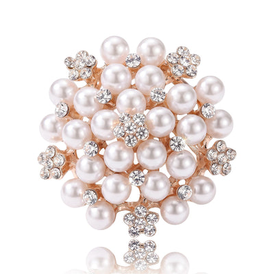 Pearl Cluster Brooch front view on white background