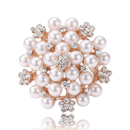 Pearl Cluster Brooch front view on white background