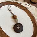 Brown Wood Look Pendant Necklaces In Three Shapes Jewelry Design view 7