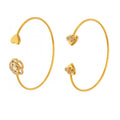 Gold Open Cuff Bracelets Rose Flower Heart And Bees view 5
