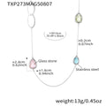 Teardrop Glass Stone Long Necklace in Ten Color and Metal Styles view 11