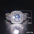 Silver Tone Crystal Halo Rings in Two Center Shapes view 5