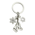 Metal Christmas Charm Keychains in 8 Winter Holiday Styles view 1