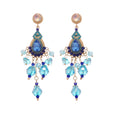 Ornate Colorful Crystal Chandelier Stud Earrings Jewelry view 5