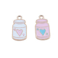 Pink and White Heart Bottle Enamel Alloy Charms for Jewelry Making view 5