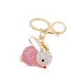 Rhinestone Bunny Rabbit Keychain Gold Clasp Five Colors view 5