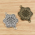 Filigree Floral Double Loop Connectors in Bronze and Silver view 4