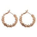 Gold And Silver Tone Textured Open Hoop Stud Earrings view 5