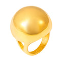 Large Polished Dome Ball Cocktail Rings Gold Or Silver view 5